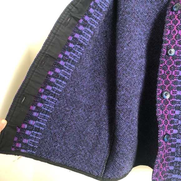 Artisan Woven Wool Purple Tone Chanel Cardigan in Iris Shacket by DeWeevers - Picture 5 of 7